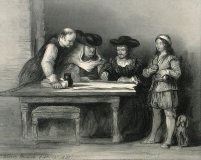Christophe Colomb (1451-1506) au monastère de la Rabida de 