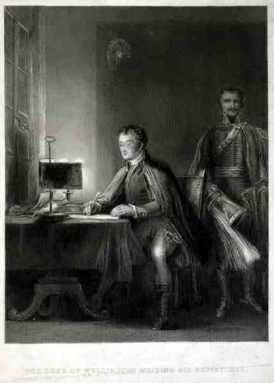 Le duc de Wellington écrivant ses dépêches, gravé par William Greatbach - David (after) Wilkie