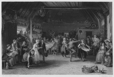 Le Mariage à un sou, le tableau de la Collection Royale - David (after) Wilkie