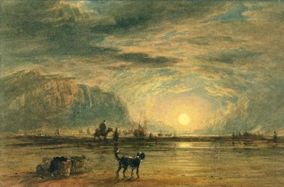 Scène de plage - Lever de soleil, c.1820 - David (attr. to) Cox