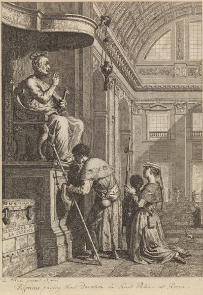 Pèlerins rendant leur dévotion à Saint-Pierre de Rome - David Allan