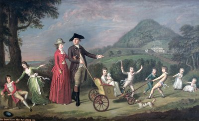 Sir James Hunter Blair, 1er Bart., avec sa femme et neuf de leurs quatorze enfants, 1785 - David Allan