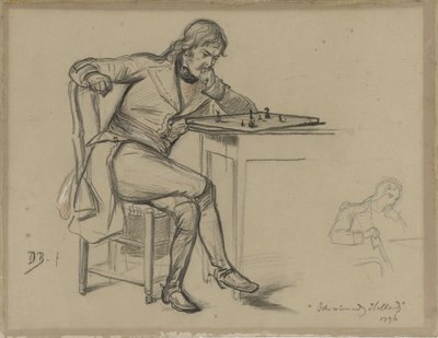 Homme jouant aux échecs - David Bles