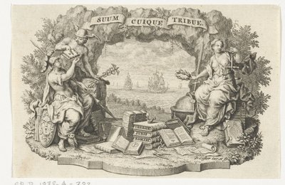 Vignette avec Mercure, Minerve et Justice - David Coster