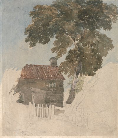 Cottage et arbres - David Cox