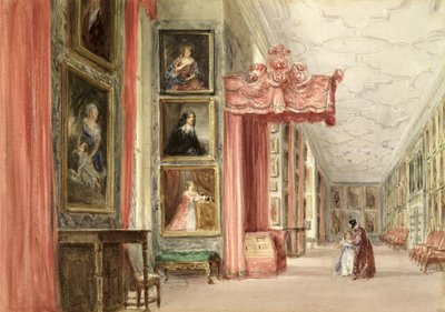 Intérieur de la Long Gallery, Hardwick Hall, Derbyshire, 1838 - David Cox