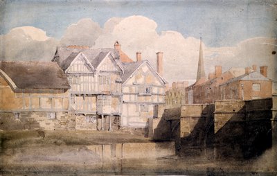 Vieilles maisons et pont de Wye, Hereford, 1820 - David Cox