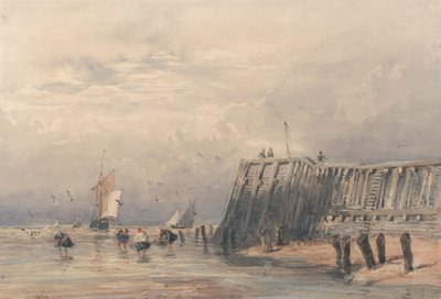 Voiliers et pêcheurs de crevettes au large d