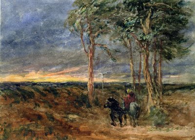Voyageurs approchant un panneau sur une lande, 1851 - David Cox