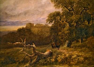Voyageurs près du château de Hardwicke - David Cox