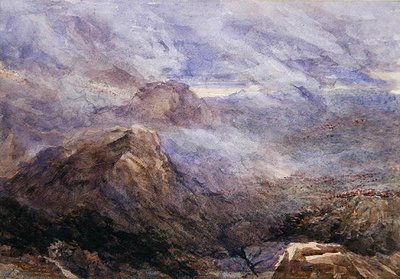 Croquis gallois - Brûlage de fougères - David Cox