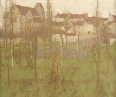 Grez depuis la rivière, vers 1896 - David Gauld