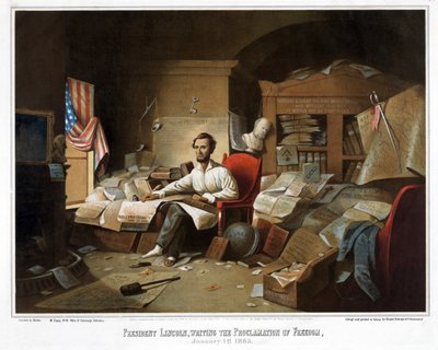 Le Président Lincoln, écrivant la Proclamation de la Liberté, 1er janvier 1863 - David Gilmour Blythe