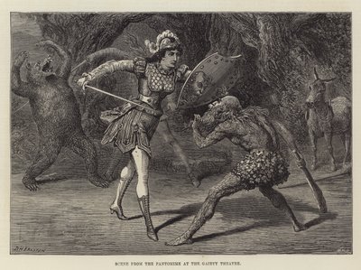 Scène de la pantomime au Gaiety Theatre - David Henry Friston