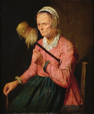 Femme avec un fuseau - David III Ryckaert