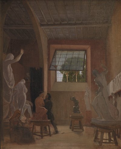 Le sculpteur Jens Adolph Jerichau dans son atelier à Rome - David Jacobsen