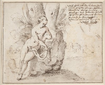Femme se baignant près d