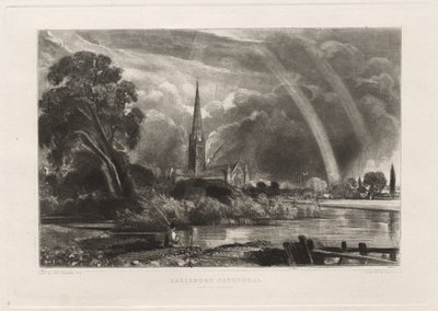 Cathédrale de Salisbury depuis les prés (petite planche) - David Lucas