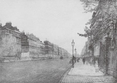 Londres : Portland Place (lithographie en couleur) - David Muirhead (after) Bone