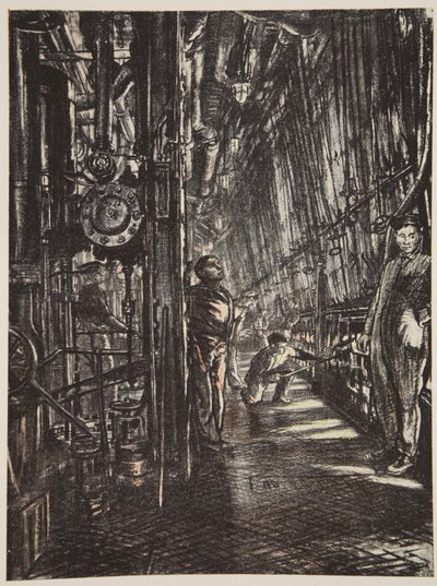 Salle des chaudières sur un cuirassé, illustration de 