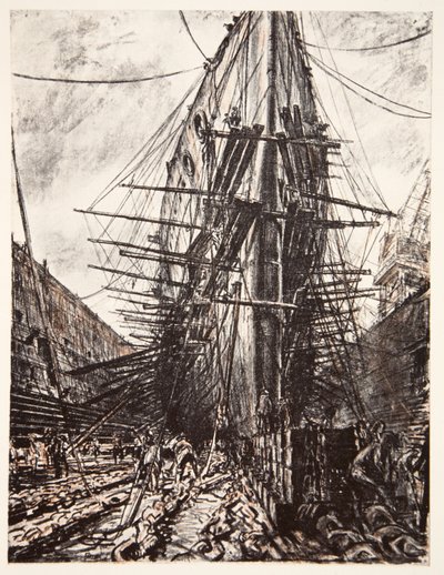 HMS Lion en cale sèche, illustration de 