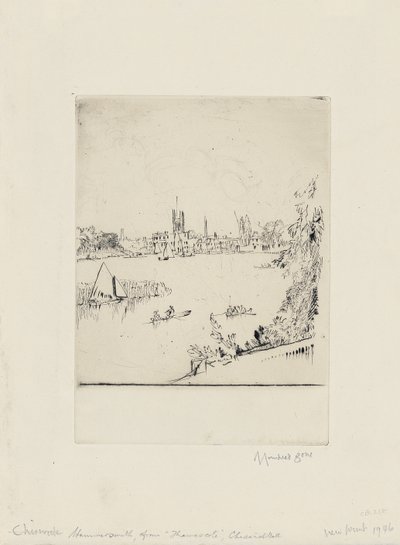 Hammersmith depuis Thamescote, Chiswick Mall - David Muirhead Bone