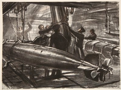 Dans le compartiment torpille submergé d