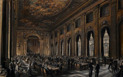 Officiers dînant dans la salle peinte (à l