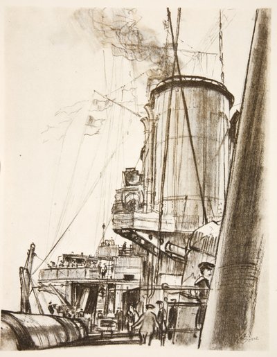 Sur un cuirassé : le pont arrière, illustration de 