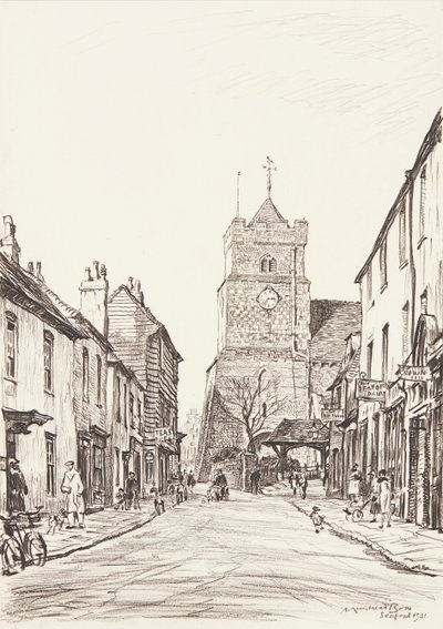 La vieille église, Seaford - David Muirhead Bone