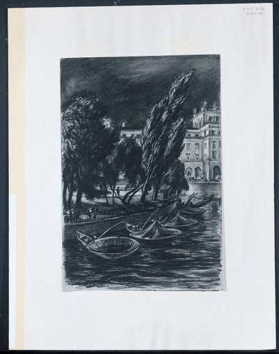 Nuit venteuse, Stockholm - David Muirhead Bone