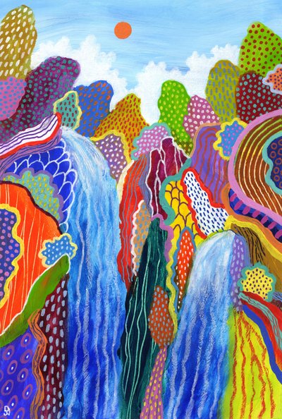 Floating World 24, 2023 (acrylique et pastel à l