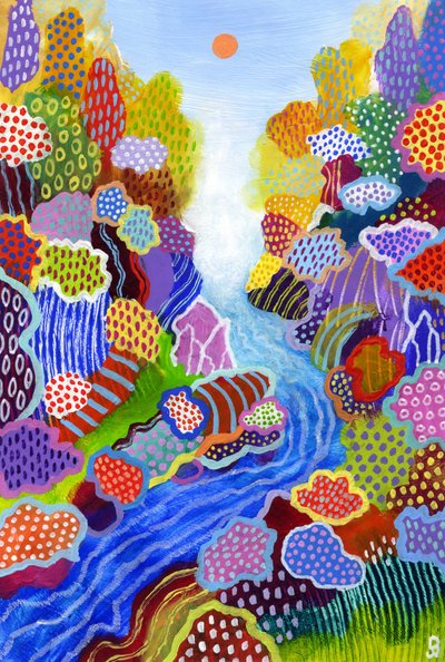 Floating World 3, 2023 (acrylique et pastel à l