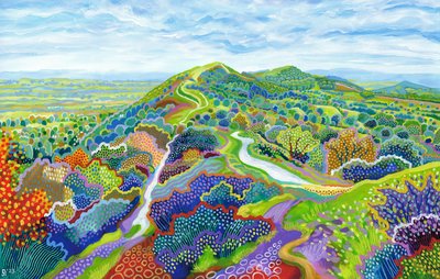 Malvern Perseverance Hill, 2023 (acrylique sur papier) - David Newton