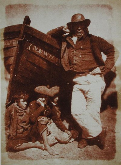 Un pêcheur de Newhaven et des garçons, vers 1843-47 - David Octavius and Adamson Robert Hill