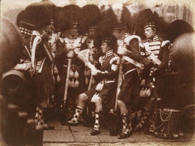 Officier des 92nd Gordon Highlanders lisant aux troupes, château d