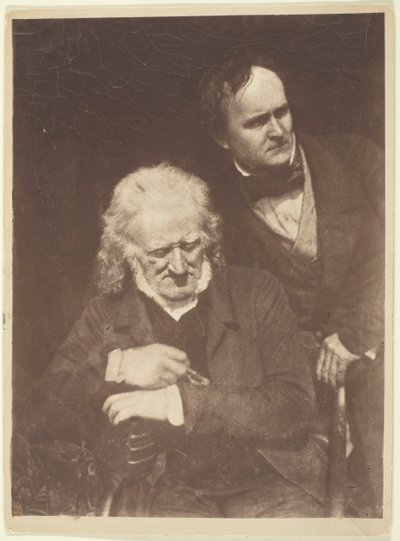 Portrait de Deux Hommes John Henning et Alexander Handyside Ritchie, vers 1845, imprimé 1890-1900 - Hill and Adamson