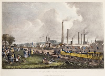 Vue à St. Rollox regardant vers le sud-est; Ouverture du chemin de fer de Glasgow et Garnkirk, 1832 - David Octavius Hill