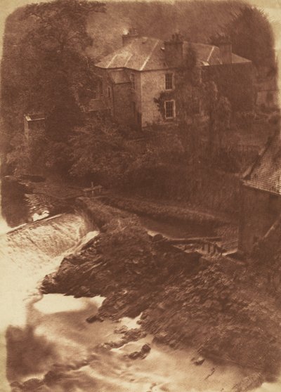 Manoir de Colinton et barrage, avec une partie du vieux moulin à droite - David Octavius Hill and Robert Adamson