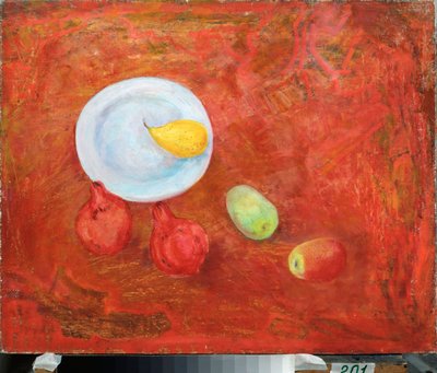 Une assiette et des fruits - David Petrovich Sterenberg