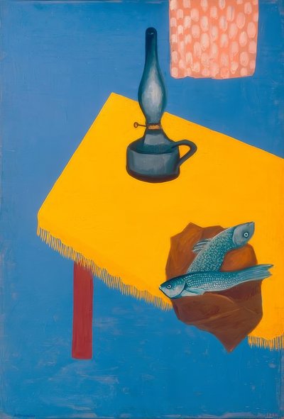 Nature morte avec lampe et harengs - David Petrowitsch Sterenberg