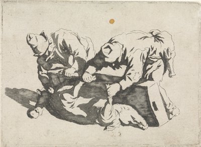 Hommes avec un cochon abattu - David Pièrre Giottino Humbert de Superville