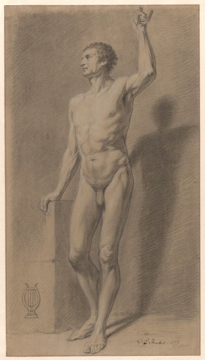 Nu masculin debout; étude académique - David Pièrre Giottino Humbert de Superville