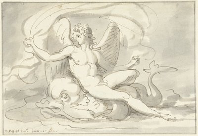 Dieu de la mer sur un dauphin - David Pièrre Giottino Humbert de Superville