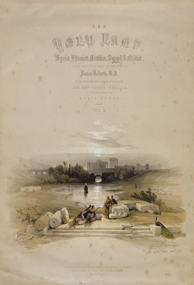 Baalbec depuis la fontaine, 7 mai 1839, page de titre du Volume II de 