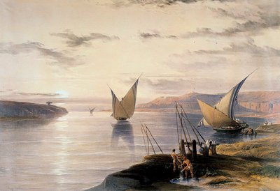 Bateaux sur le Nil - David Roberts