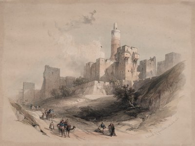 Citadelle de Jérusalem, hors des murs, tour de David - David Roberts