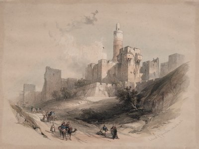 Citadelle de Jérusalem, sans les murs, Tour de David, 1839 - David Roberts