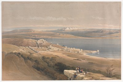Ville de Tibériade sur la mer de Galilée, vue vers Hébron - David Roberts