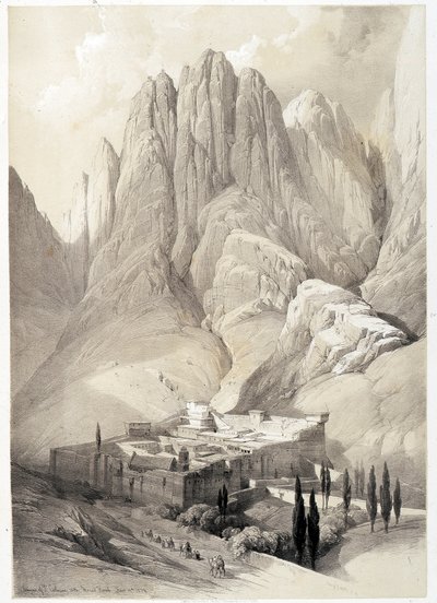Couvent de Sainte Catherine, dessin réalisé le 19/02/1839 dans « La Terre Sainte », Londres 1849. - David Roberts